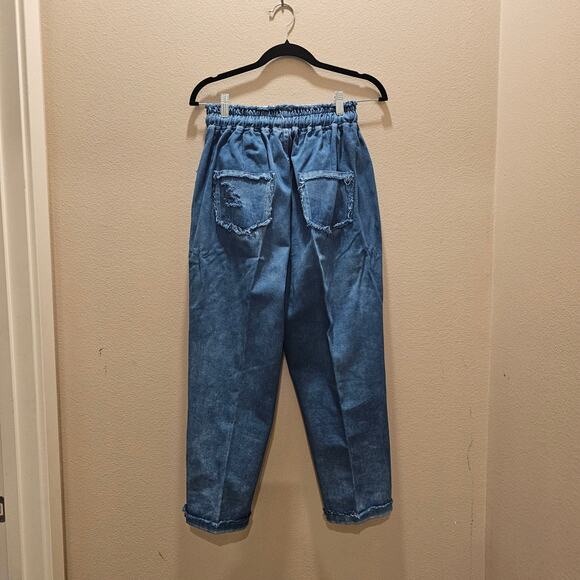 NWOT Beauty Blue Bohemian Drawstring Pants - Picture 3 of 5